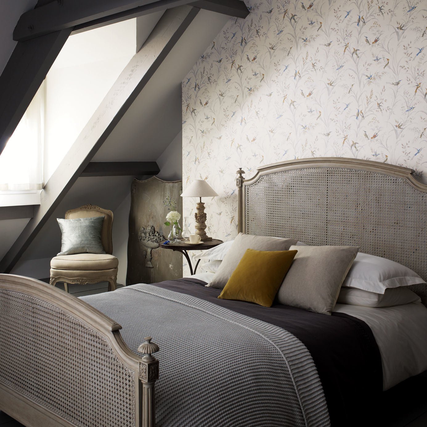 Tuileries Wallpaper - Silver/Multi - Sanderson - DFAB214083 - Morris Wallpaper