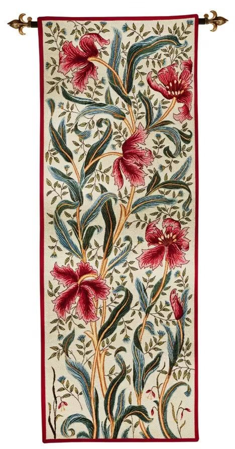 Tulip Hanging Loom Woven Tapestry - 125 x 46 cm - Requires Rod Size 1 - Hines of Oxford - LW955 - Morris Wallpaper