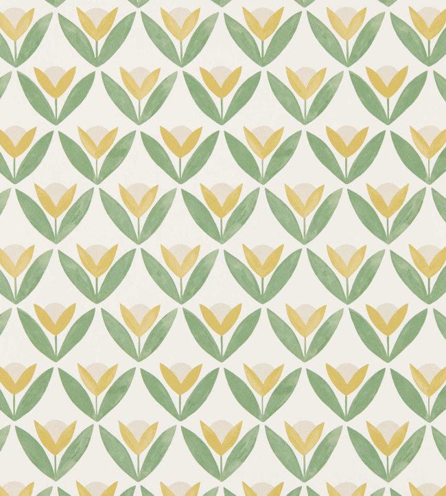 Tulip Trellis Wallpaper - Honey - Scion - NSCW113256 - Morris Wallpaper
