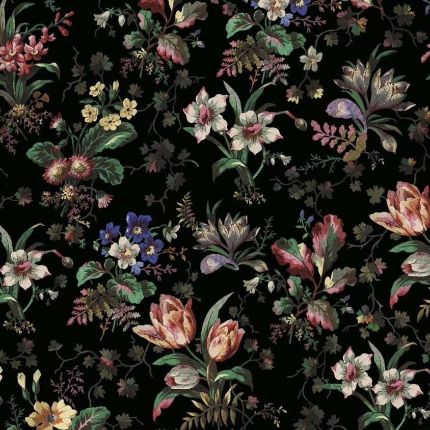 Tulipa Wallpaper - Onyx - House of Hackney - 1-WA-TUL-DI-ONX-XXX - Morris Wallpaper