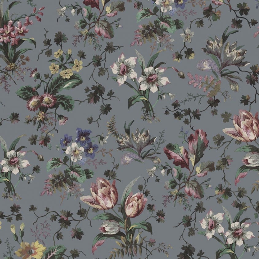 Tulipa Wallpaper - Pewter - House of Hackney - 1-WA-TUL-DI-PEW-XXX - Morris Wallpaper