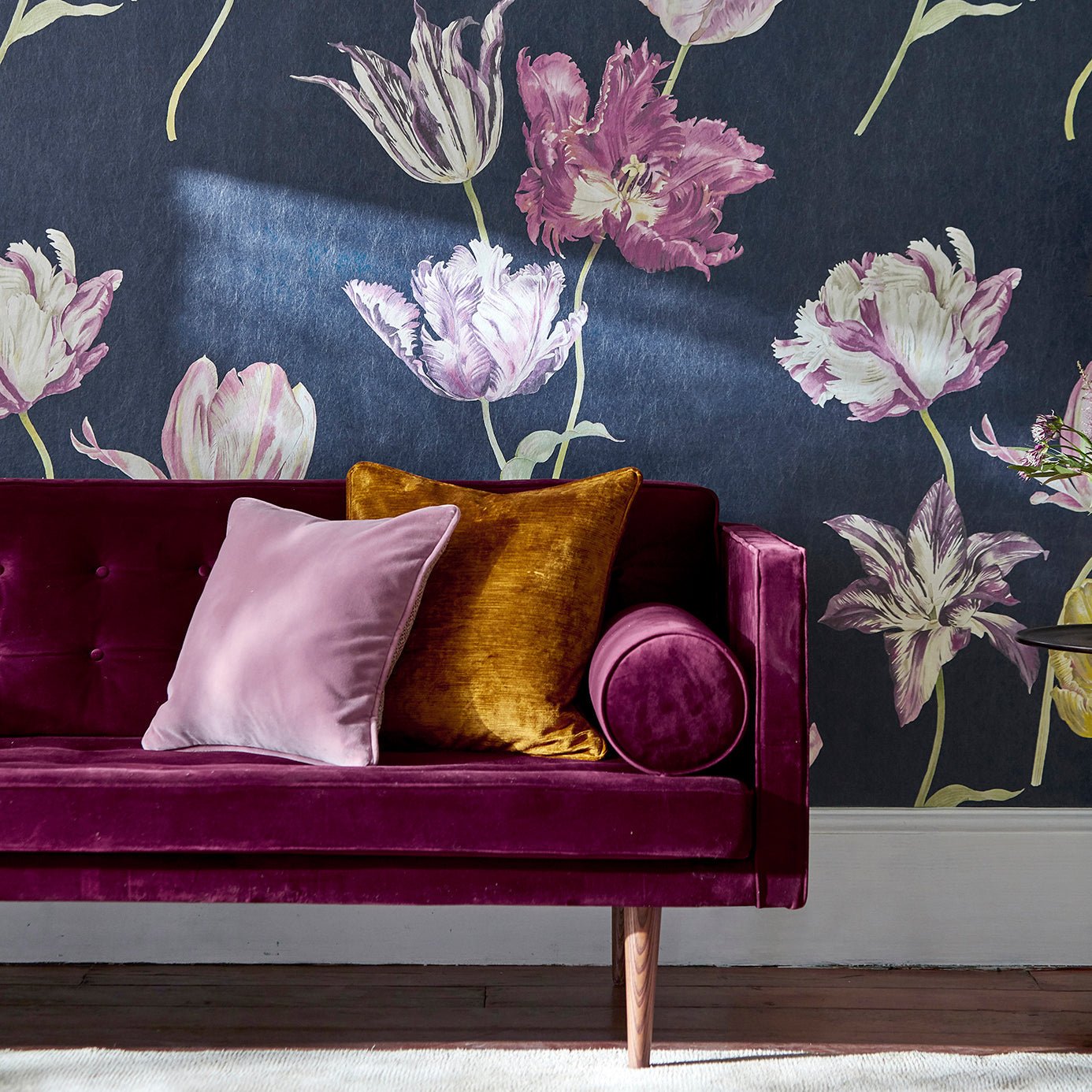 Tulipomania Wallpaper - Botanical - Sanderson - DGLW216666 - Morris Wallpaper