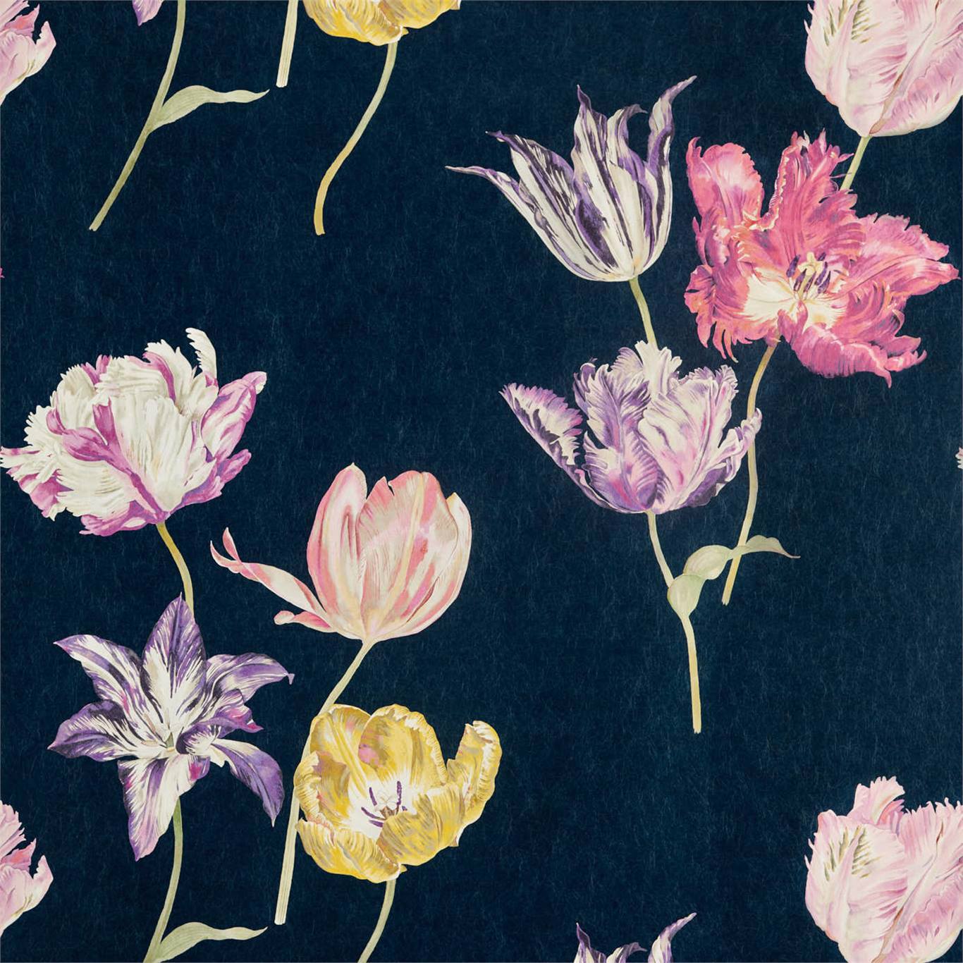 Tulipomania Wallpaper - Ink - Sanderson - DGLW216667