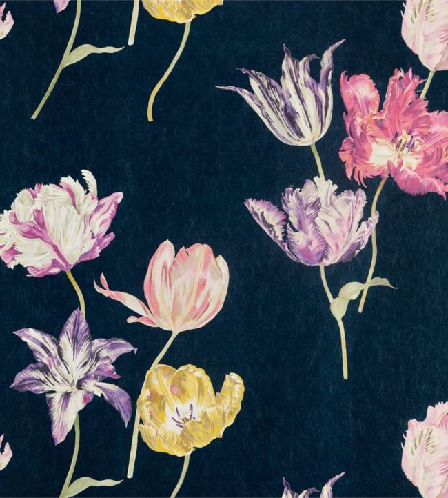 Tulipomania Wallpaper - Tulipomania Ink - DGLW216667 - Sanderson - Morris Wallpaper