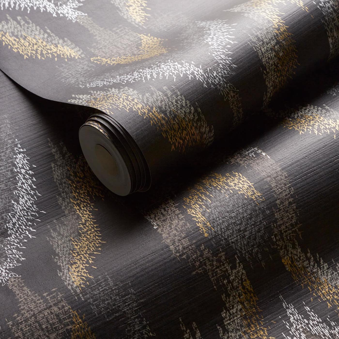 Velluto Wallpaper - Noir - Clarke & Clarke - W0170/02 - Morris Wallpaper