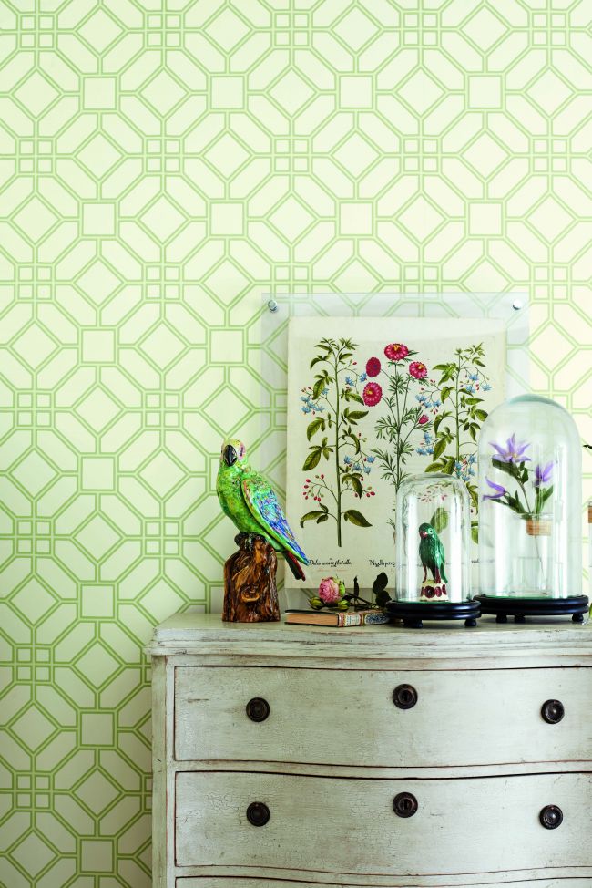 Veranda Trellis Wallpaper - Duck Egg - ZWOO311342 - Zoffany - Morris Wallpaper