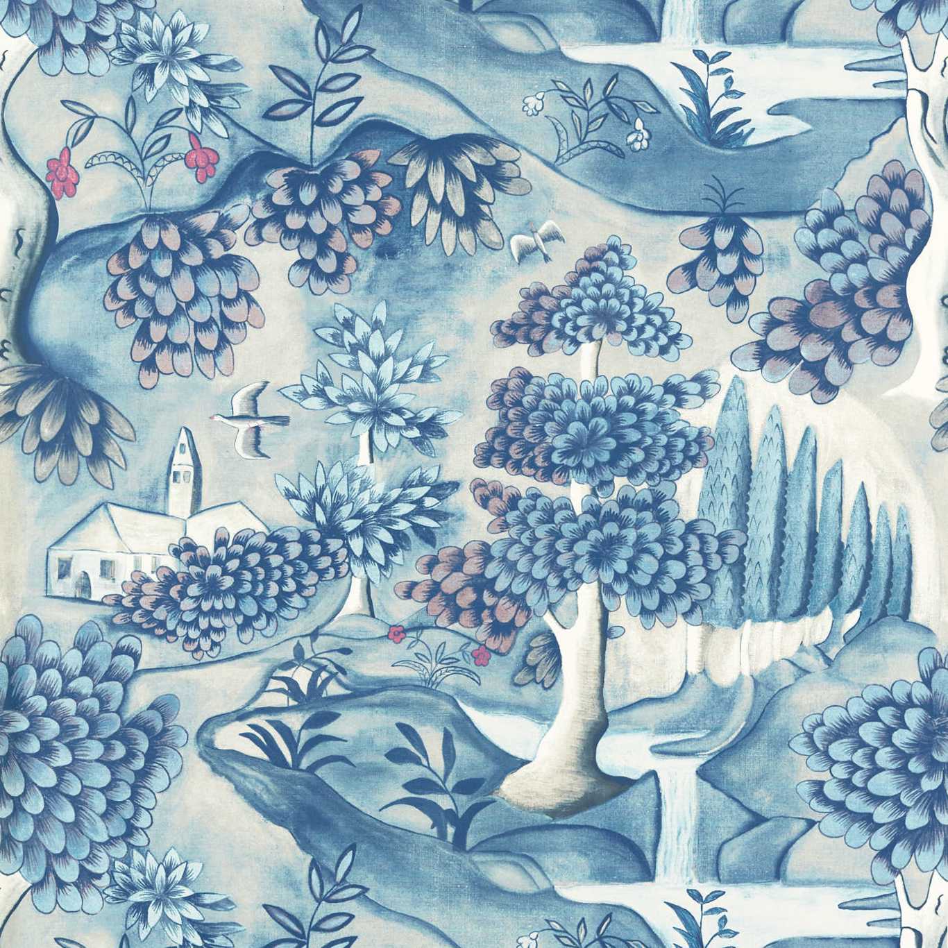 Verdure Wallpaper - Indigo - ZCOT313020 - Zoffany - Premier Wallcovering