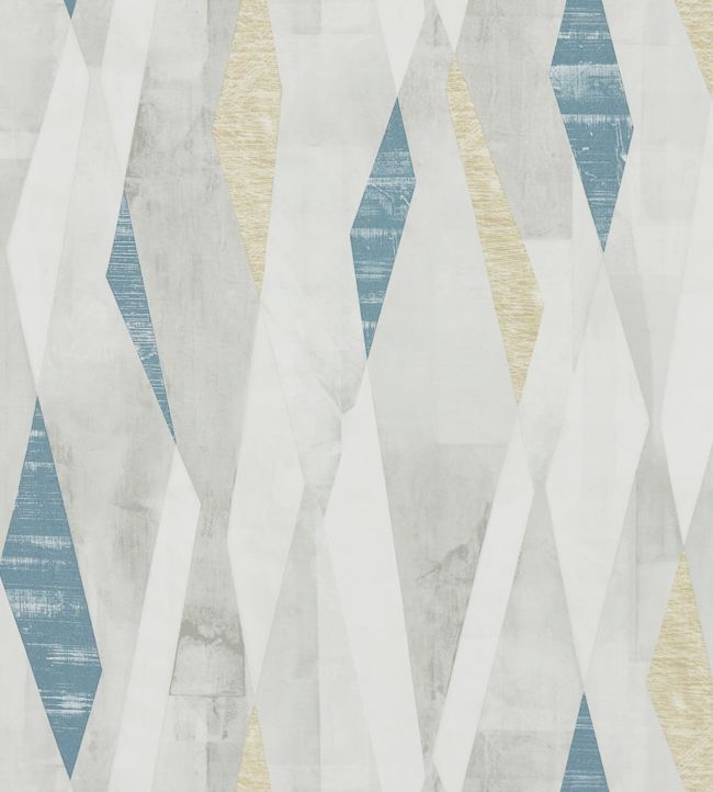 Vertices Wallpaper - Ink/Gold - HGEO111704 - Harlequin - Morris Wallpaper