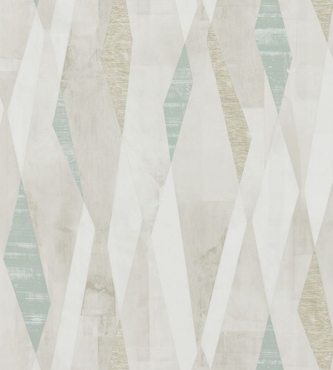 Vertices Wallpaper - Teal/Stone - HGEO111702 - Harlequin - Morris Wallpaper