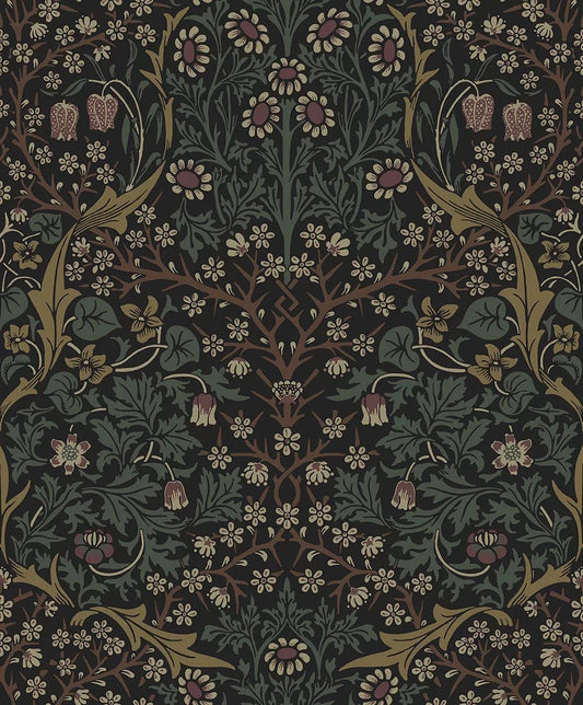 Victorian Garden Peel & Stick Wallpaper - Blacksmith & Cliffside - NW44516