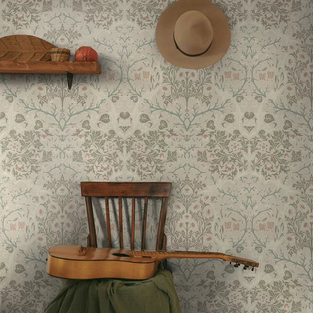 Victorian Garden Wallpaper - Taupe - NextWall - NW44506 - Morris Wallpaper