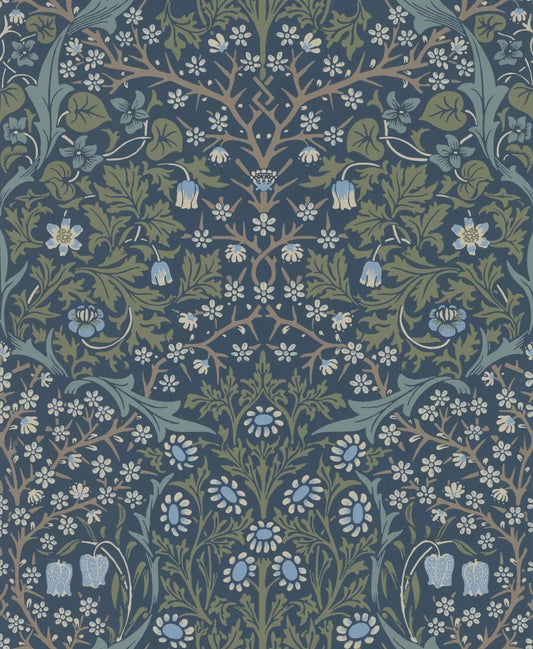 Victorian Garden Wallpaper - Teal - NextWall - NW44502 - Morris Wallpaper