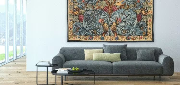 Vine & Acanthus Loom Woven Tapestry - 175 x 264 cm - Requires Rod Size 6 - Hines of Oxford - LW865.4 - Morris Wallpaper