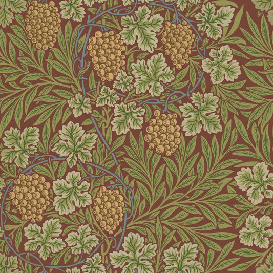 Vine Hidden Treasures Wallpaper - Red Green 82018 - Galerie - Morris Wallpaper