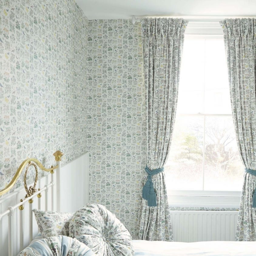 Voysey's Garden Wallpaper - Off-White - House of Hackney - 6-WA-VOY-DI-WHT-XXX - Morris Wallpaper