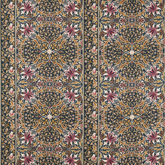 Walthamstow Fabric - Indigo/Gold - Morris & Co - 227364 - Morris Wallpaper