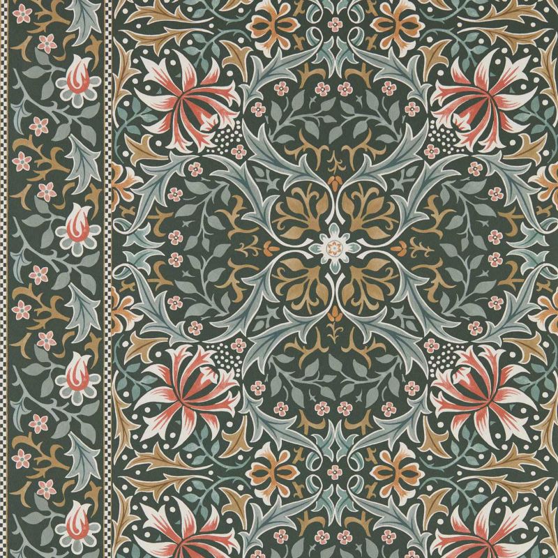 Walthamstow Wallpaper - Forest/Teal - Morris & Co - 217600 - Morris Wallpaper