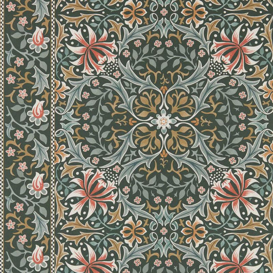 Walthamstow Wallpaper - Forest/Teal - Morris & Co - 217600 - Morris Wallpaper