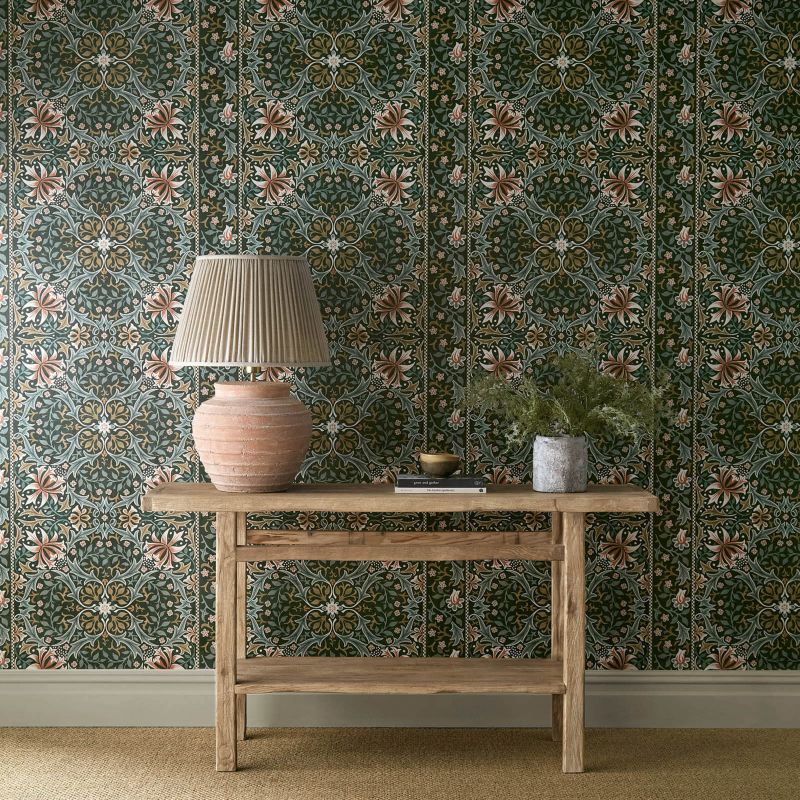 Walthamstow Wallpaper - Forest/Teal - Morris & Co - 217600 - Morris Wallpaper