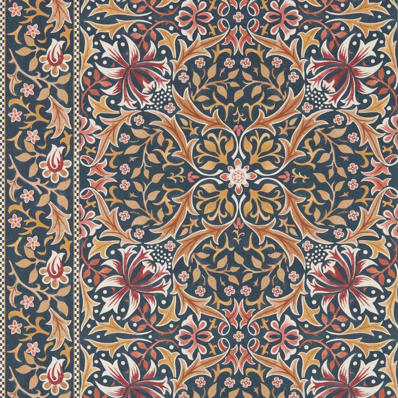 Walthamstow Wallpaper - Indigo/Gold - Morris & Co - 217601 - Morris Wallpaper