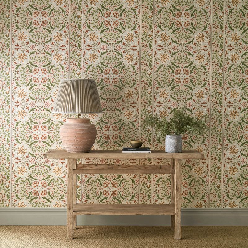 Walthamstow Wallpaper - Rose/Nettle - Morris & Co - 217602 - Morris Wallpaper
