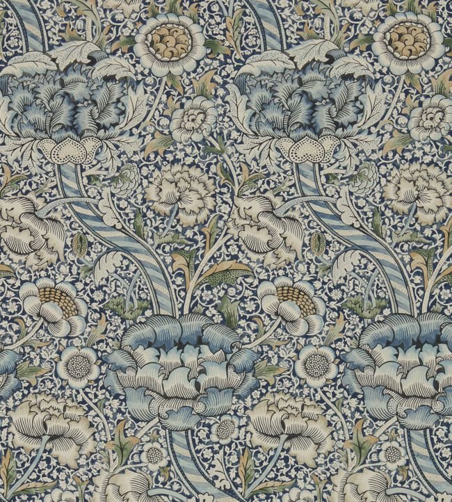 Wandle Wallpaper - Blue/Stone - DMA4216422 - Morris & Co - Morris Wallpaper