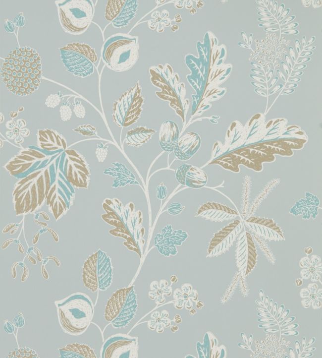 Warwick Wallpaper - Blue Grey - DYSI216617 - Sanderson - Morris Wallpaper