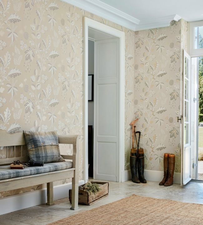 Warwick Wallpaper - Taupe - DYSI216615 - Sanderson - Morris Wallpaper