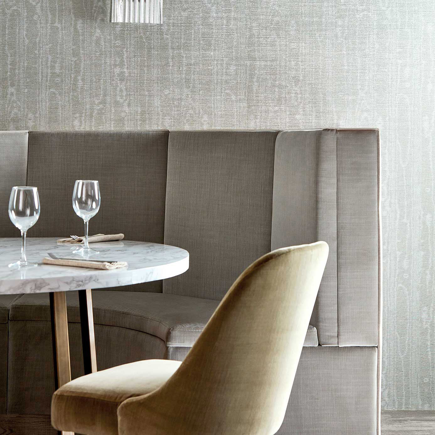 Watered Silk Wallpaper - Platinum Grey - Zoffany - ZRHW312916 - Morris Wallpaper