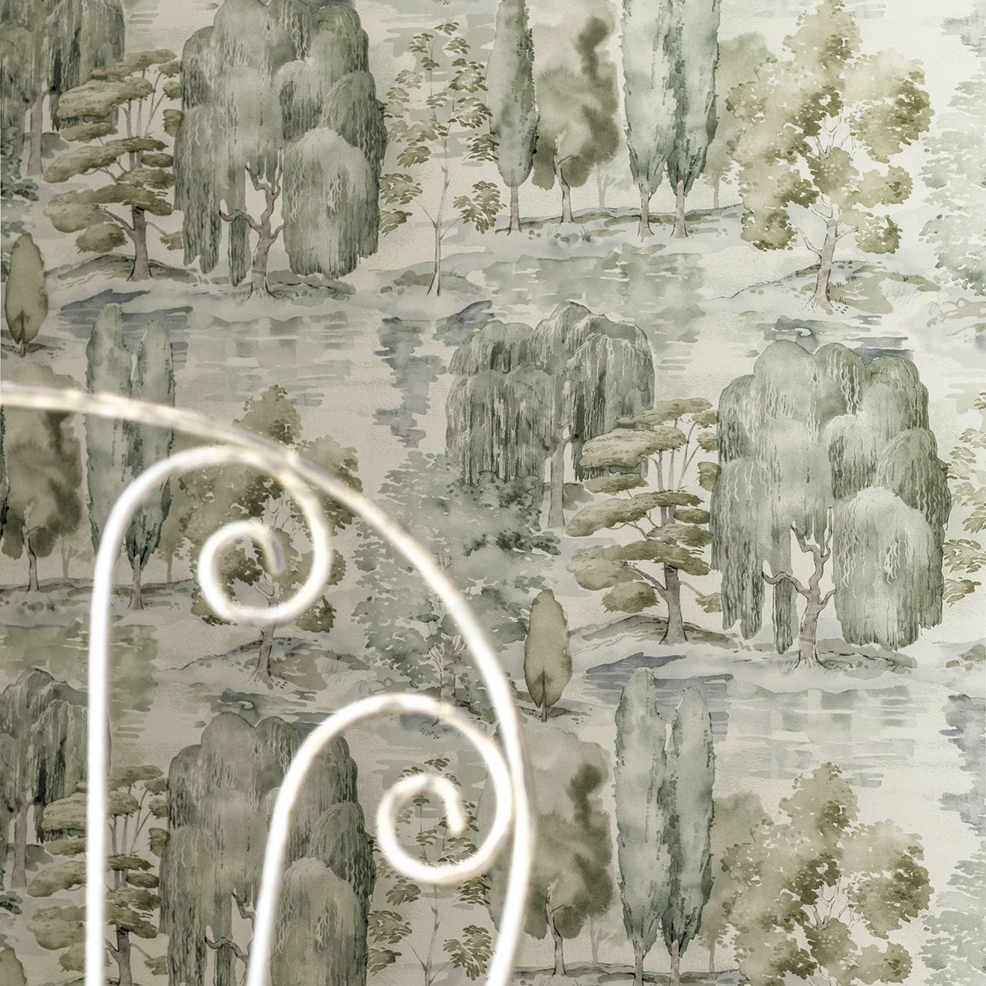 Waterperry Wallpaper - Ink/Grey - Sanderson - DWAP216282 - Morris Wallpaper