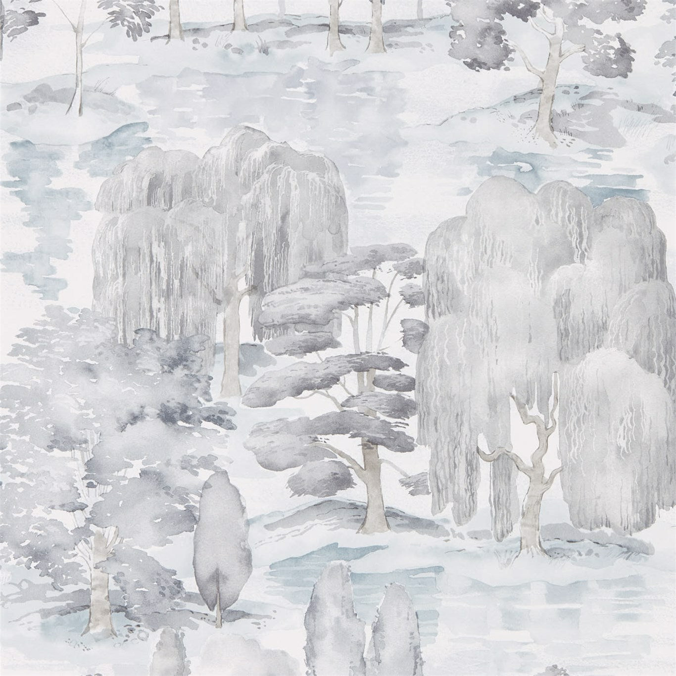 Waterperry Wallpaper - Ink/Grey - Sanderson - DWAP216282