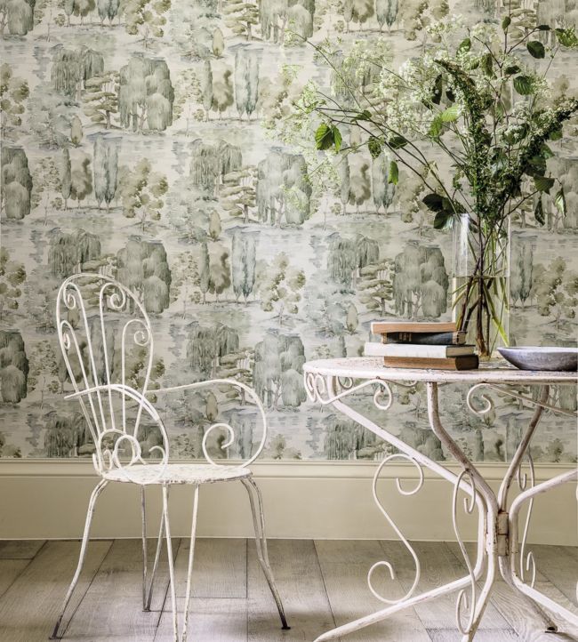 Waterperry Wallpaper - Ivory/Stone - DWAP216280 - Sanderson - Morris Wallpaper