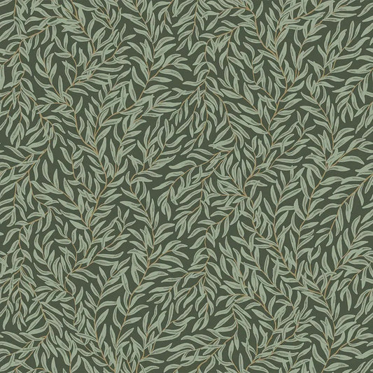 Whimsical Willow Wallpaper - Bayleaf on Juniper Green - LAN100028 - Lucie Annabel - Premier Wallcovering