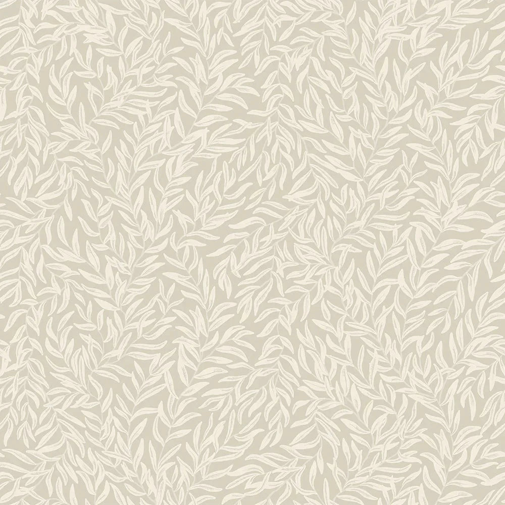 Whimsical Willow Wallpaper - Vintage Cream on Stone - LAN100029 - Lucie Annabel - Premier Wallcovering
