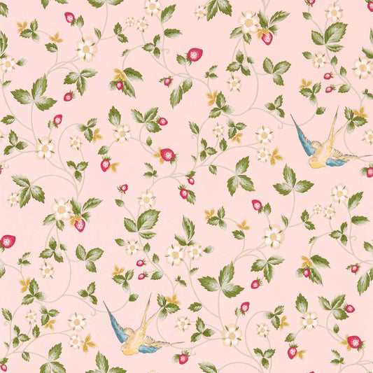 Wild Strawberry Wallpaper - Blush - Clarke & Clarke - W0135/01 - Morris Wallpaper