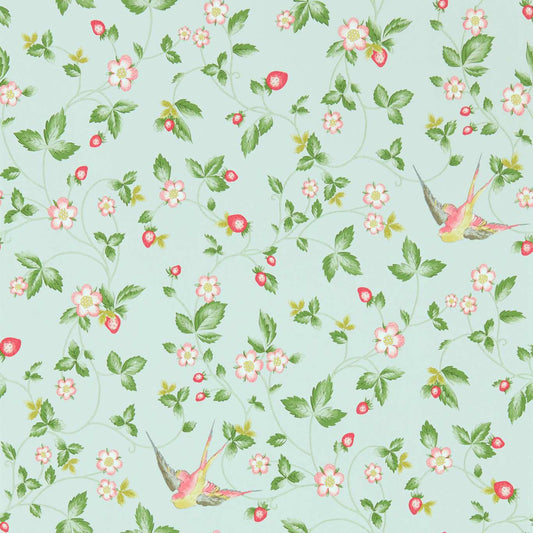 Wild Strawberry Wallpaper - Dove - Clarke & Clarke - W0135/02 - Morris Wallpaper