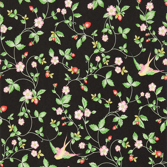 Wild Strawberry Wallpaper - Noir - Clarke & Clarke - W0135/04 - Morris Wallpaper