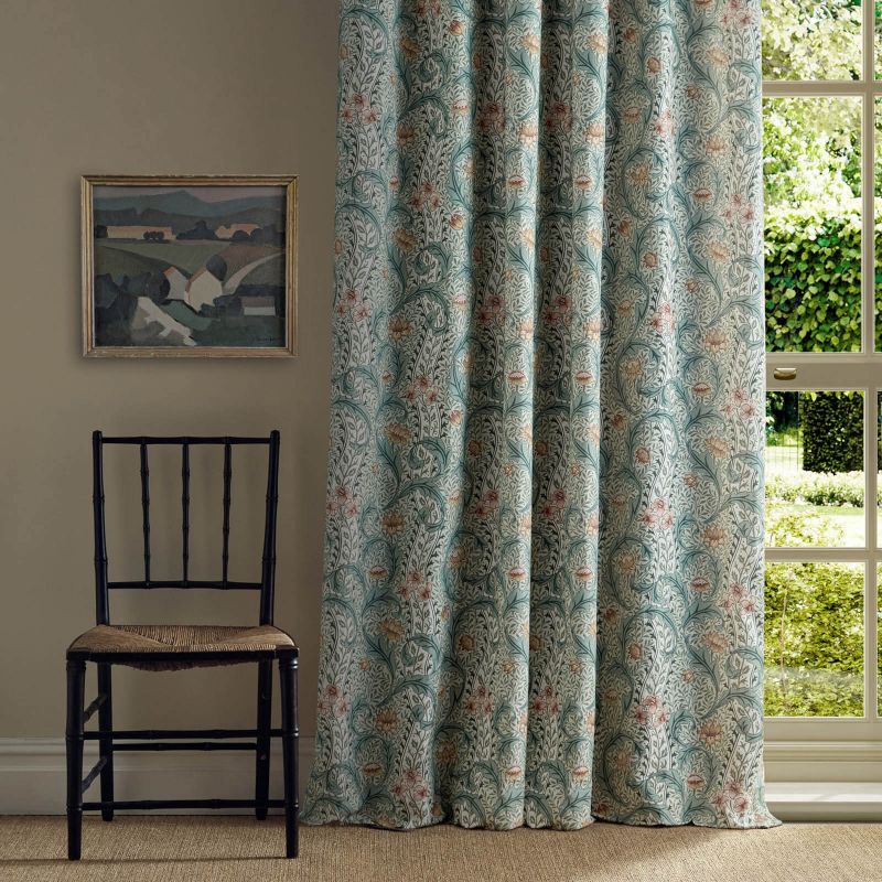 Wild Tulip & Vine Fabric - Bayleaf/Ochre - Morris & Co - 227378 - Morris Wallpaper