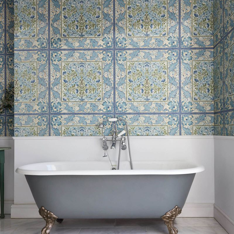 Wilhelmina Wallpaper - Indigo - Morris & Co - 216671 - Morris Wallpaper