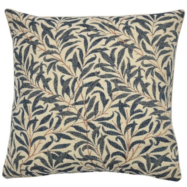 Willow Bough Blue Tapestry Cushion with Feather Filler - Hines - 1244 - Morris Wallpaper