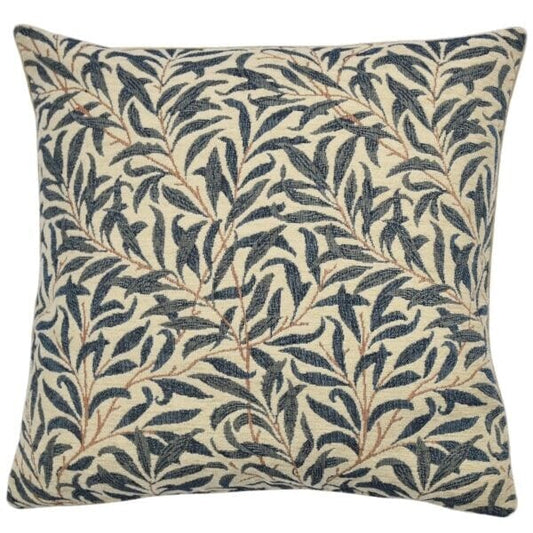 Willow Bough Blue Tapestry Cushion with Feather Filler - Hines - 1244 - Morris Wallpaper