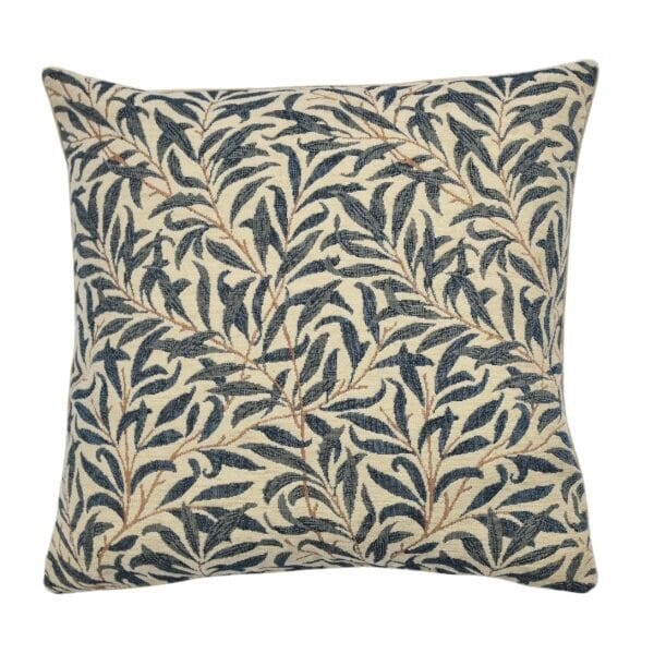 Willow Bough Blue Tapestry Cushion with Feather Filler - Hines - 1244M - Morris Wallpaper