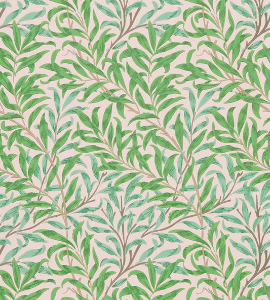 Willow Boughs Wallpaper - Pink/Leaf Green - 216949 - Morris & Co