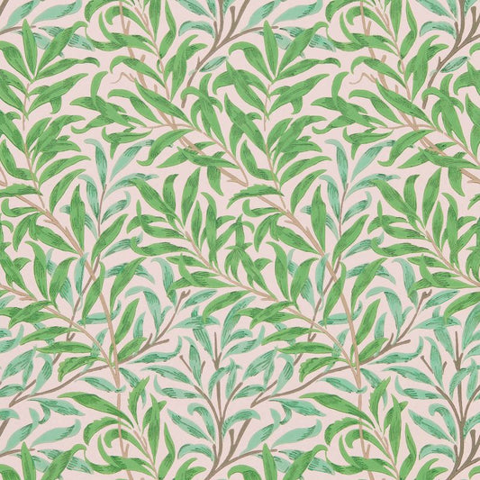 Willow Boughs Wallpaper - Pink/Leaf Green - Morris & Co - 216949 - Morris Wallpaper