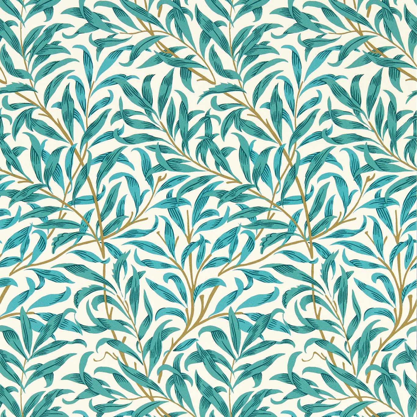 Willow Boughs Wallpaper - Teal - Clarke & Clarke - W0172/05 - Premier Wallcovering