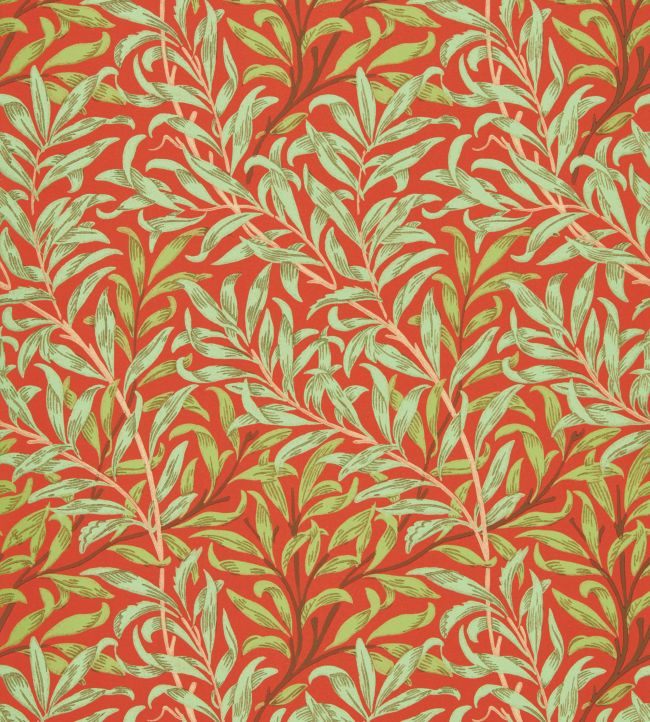 Willow Boughs Wallpaper - Tomato/Olive - DBPW216951 - Morris & Co - Morris Wallpaper
