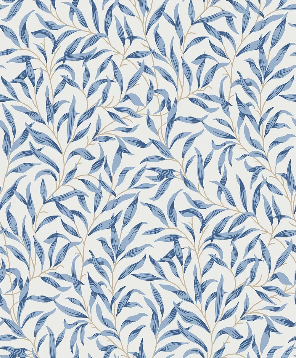 Willow Trail Wallpaper - Blue Lake - NextWall - NW54712 - Morris Wallpaper
