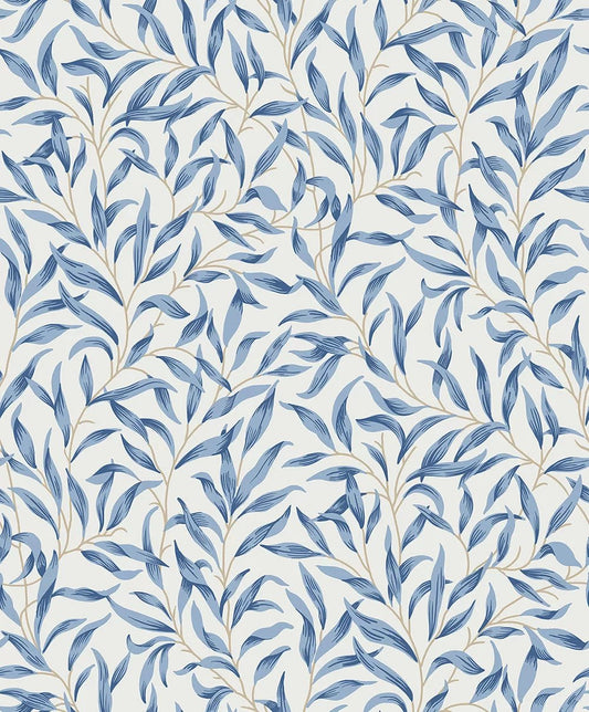 Willow Trail Wallpaper - Blue Lake - NextWall - NW54712 - Morris Wallpaper