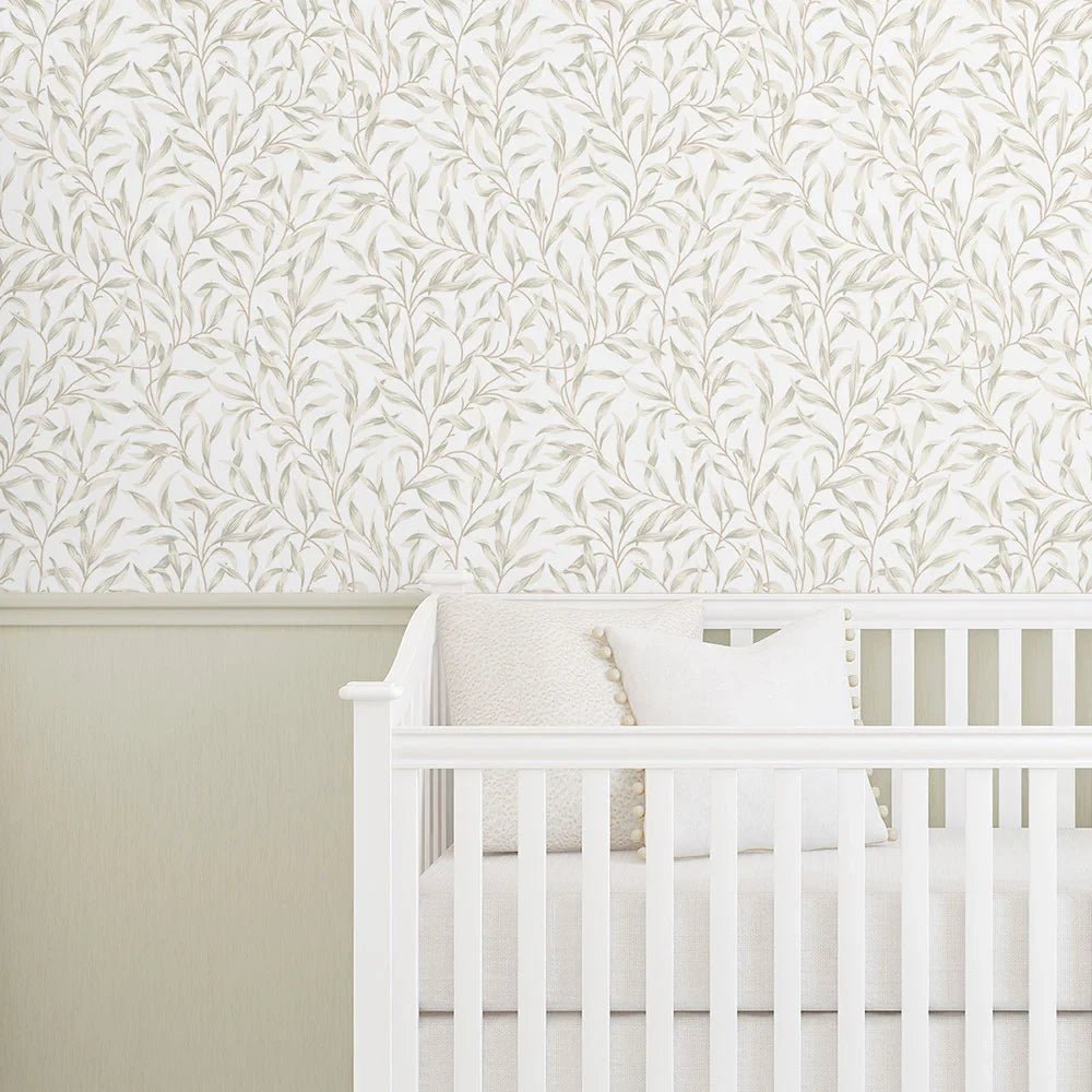 Willow Trail Wallpaper - Neutral - NextWall - NW54706 - Morris Wallpaper