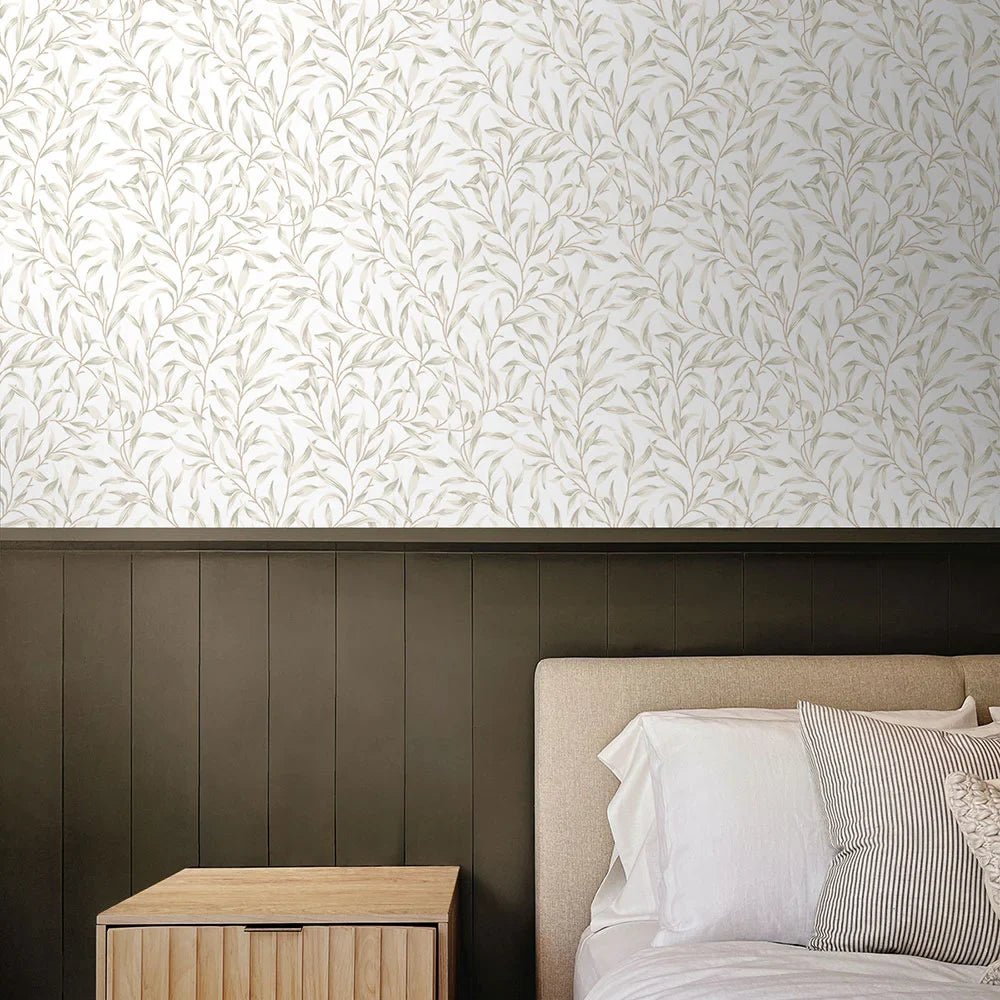 Willow Trail Wallpaper - Neutral - NextWall - NW54706 - Morris Wallpaper